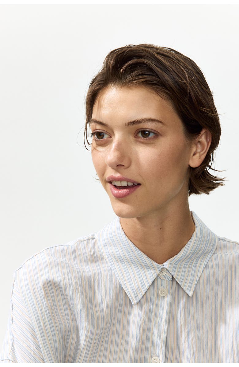 H&M Oversized Shirt, Alternate, color, White/Blue Striped