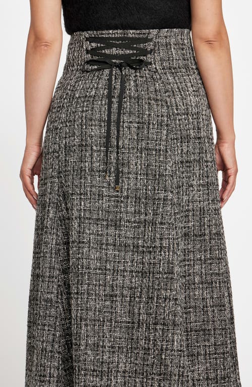 Marciano Gea Flared Tweed Midi Skirt In Black