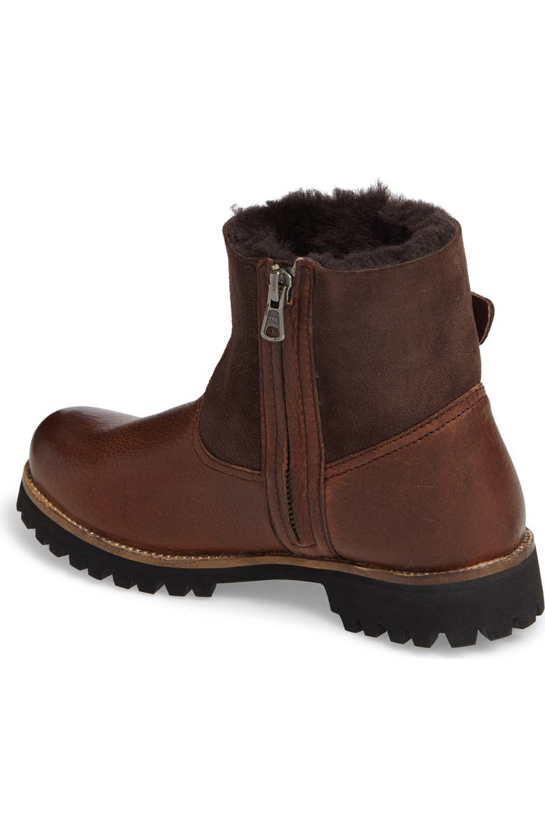 Blackstone OL06 Genuine Shearling Lined Bootie, Alternate, color, Brown Leather