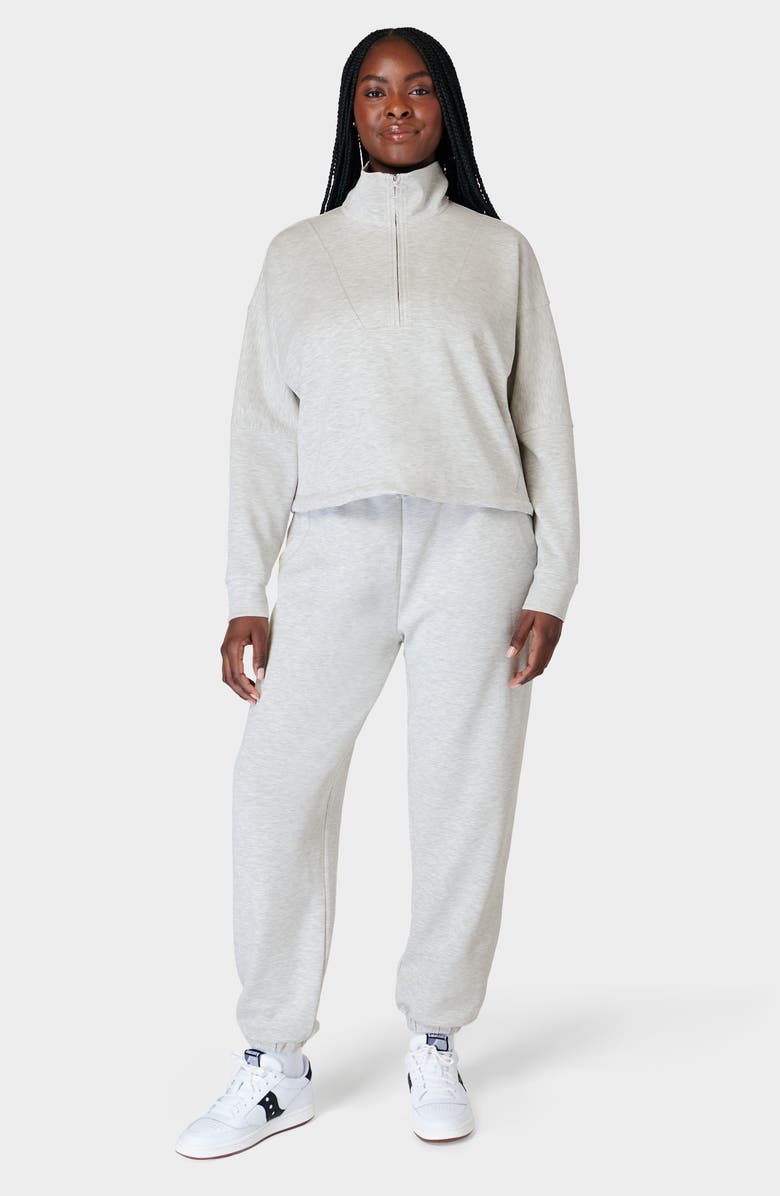 Sweaty Betty Sand Wash Half Zip Sweatshirt, Alternate, color, Ice Grey M