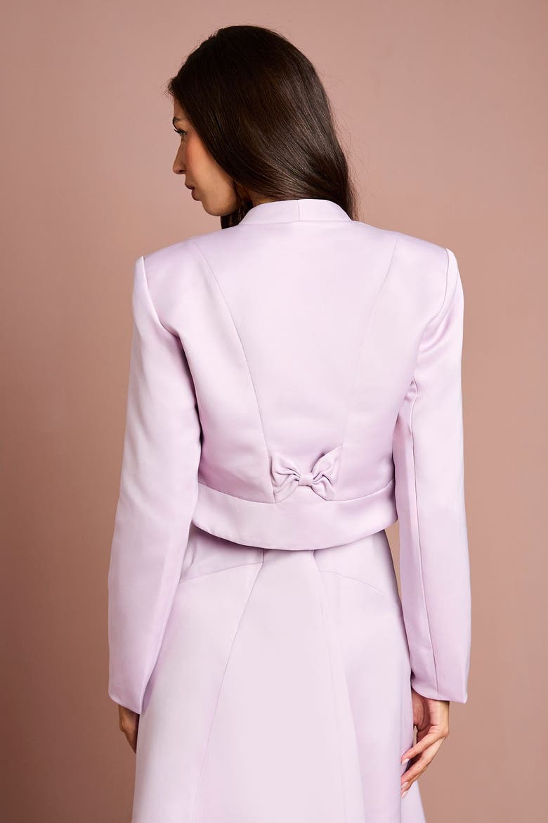 Satin Crop Jacket, Alternate, color, Lilac