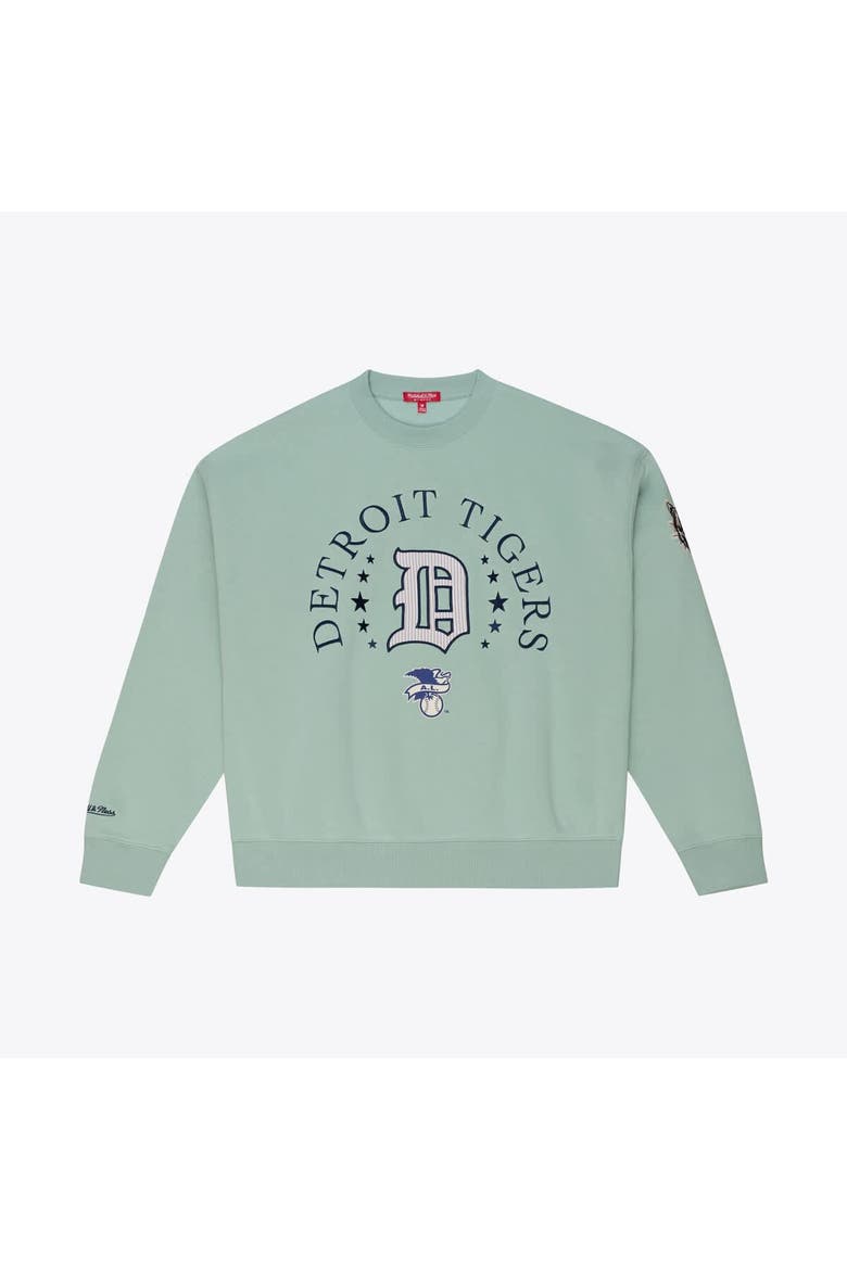 Women's Mitchell & Ness  Green Detroit Tigers Yacht Rock Sweatshirt, Alternate, color, Green