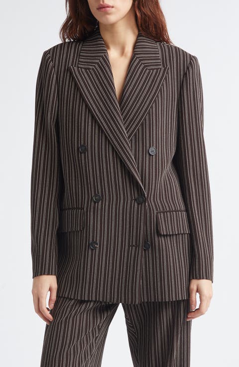 Journey Double Breasted Pinstripe Blazer