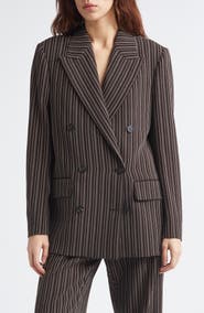 Golden Goose Journey Double Breasted Pinstripe Blazer