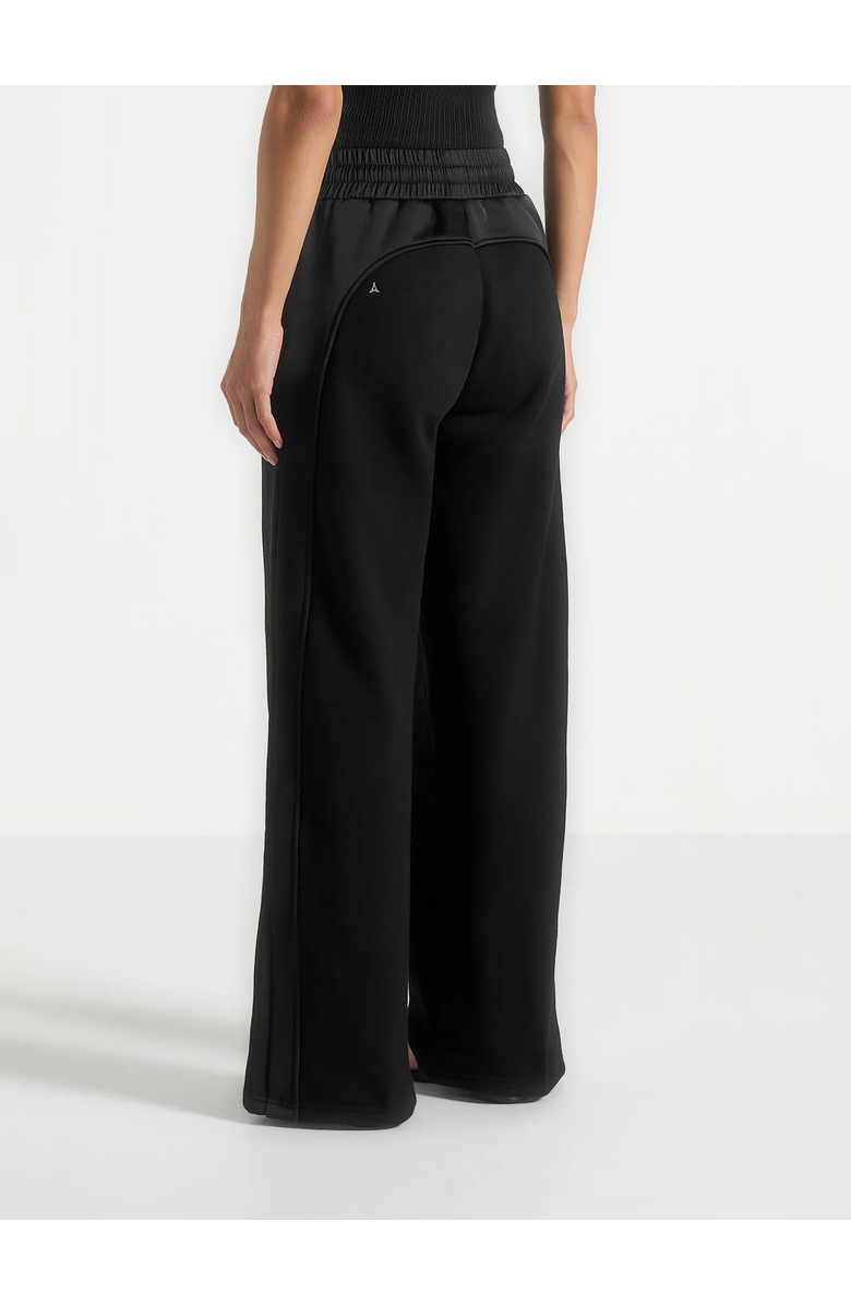 Manière De Voir Loula Jersey And Satin Joggers, Alternate, color, Black