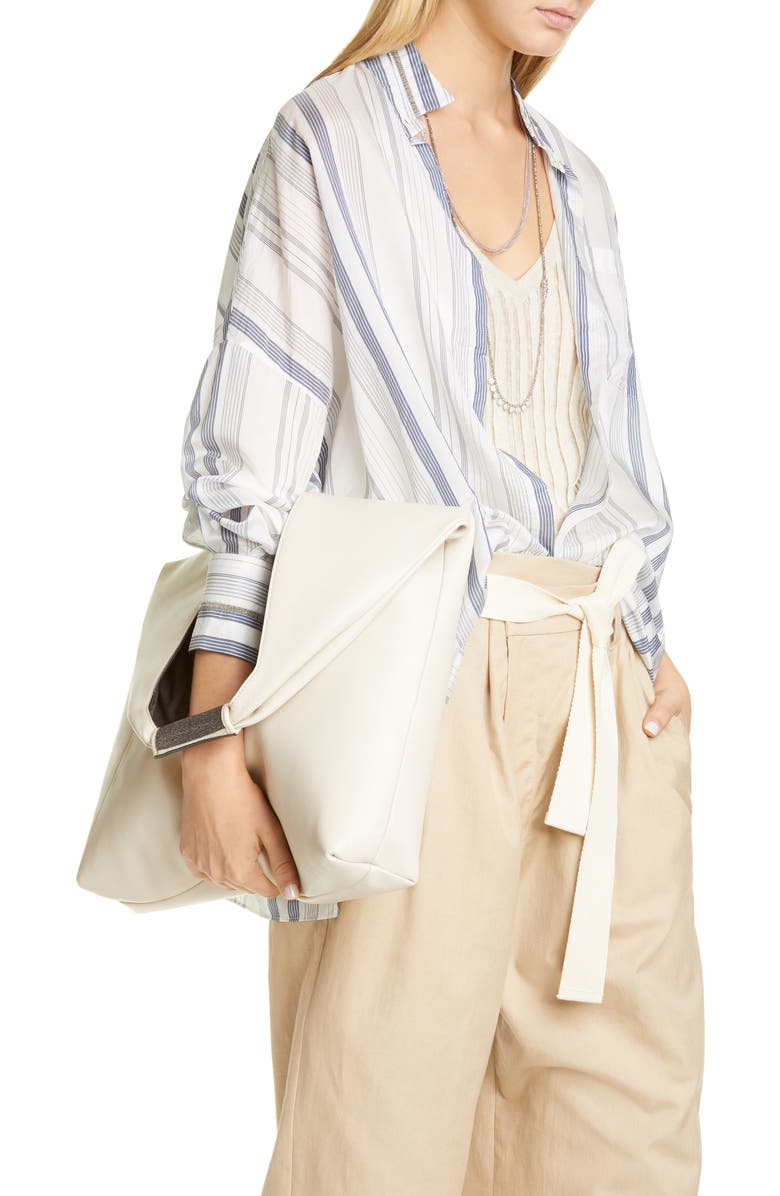 Brunello Cucinelli Leather Wrap Hobo Bag, Alternate, color,