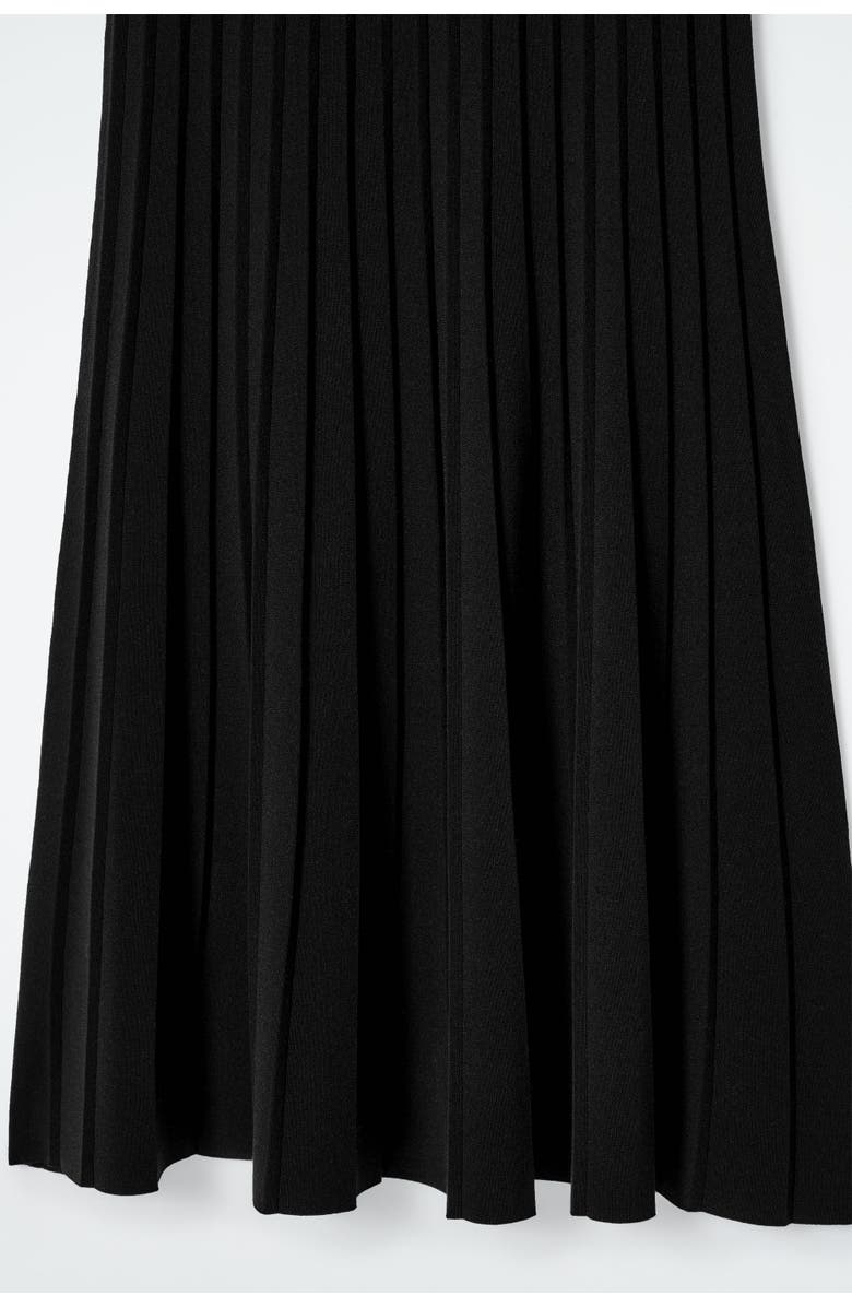 COS Knitted Pleated Maxi Dress, Alternate, color, Black