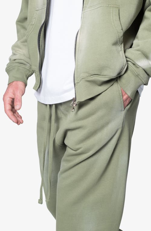 Mnml Faded Relaxed Fit Cotton Sweatpants In Washed Olive