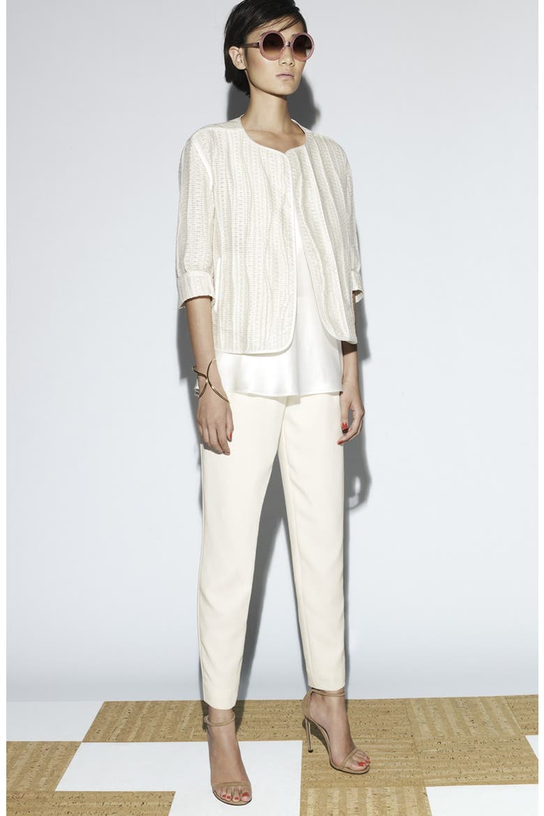 Pleat Front Crepe Ankle Pants, Alternate, color, CLOUD