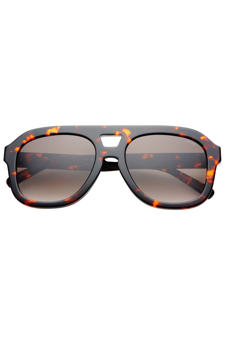 Voyager Oversized Aviator Sunglasses, Main, color, Tortoise