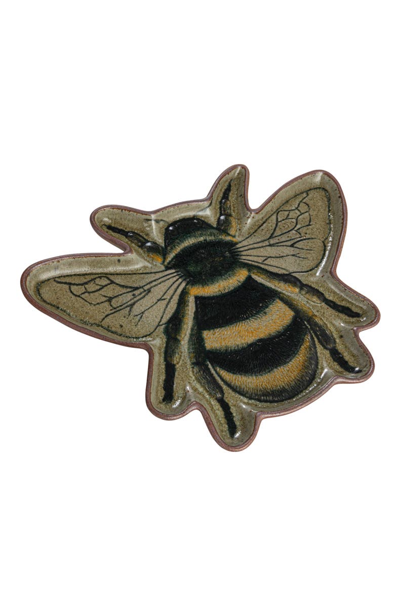 Storied Home Reactive Crackle Glaze Plate, Main, color, Yellow