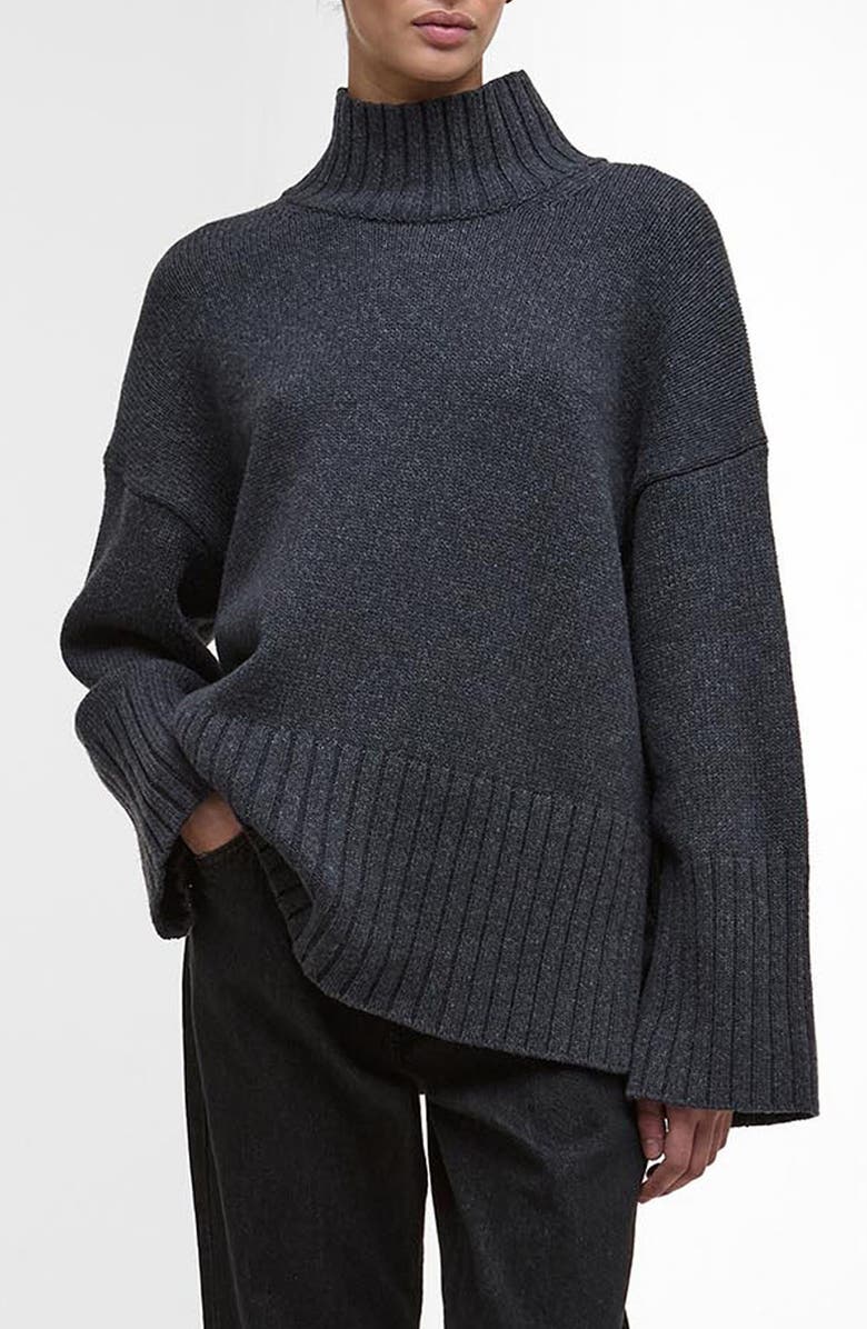Barbour Serena Knitted Sweater, Main, color, Charcoal