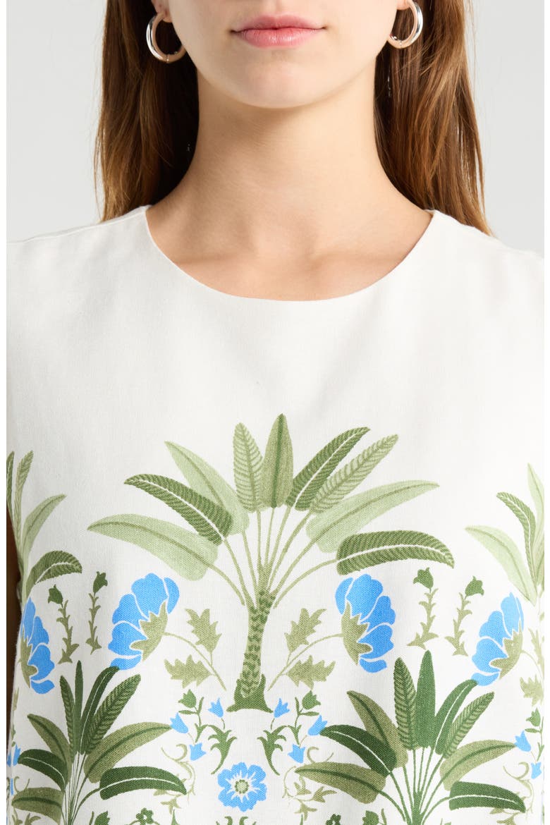 Senara Floral Sleeveless Top, Alternate, color, WHITE-GREEN-MULTI