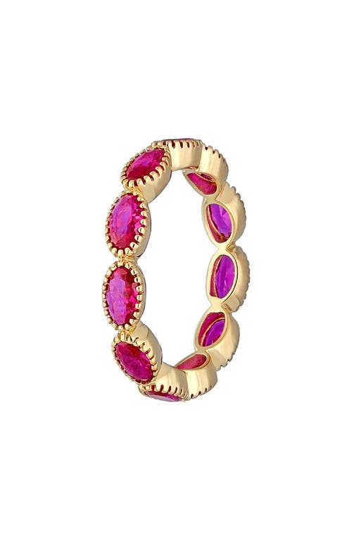 Ys Gems Lab-grown Ruby Eternity Ring In Pink