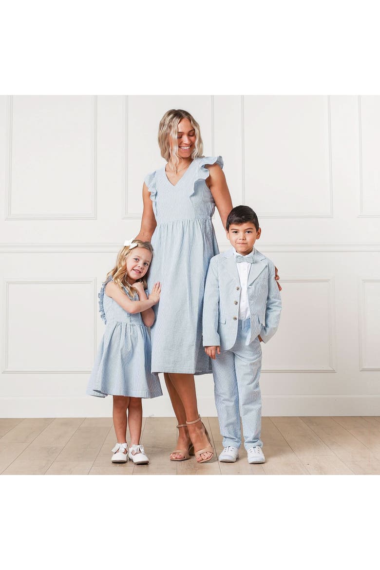 Boys' Organic Seersucker Suit Pant, Kids, Alternate, color, Blue Seersucker