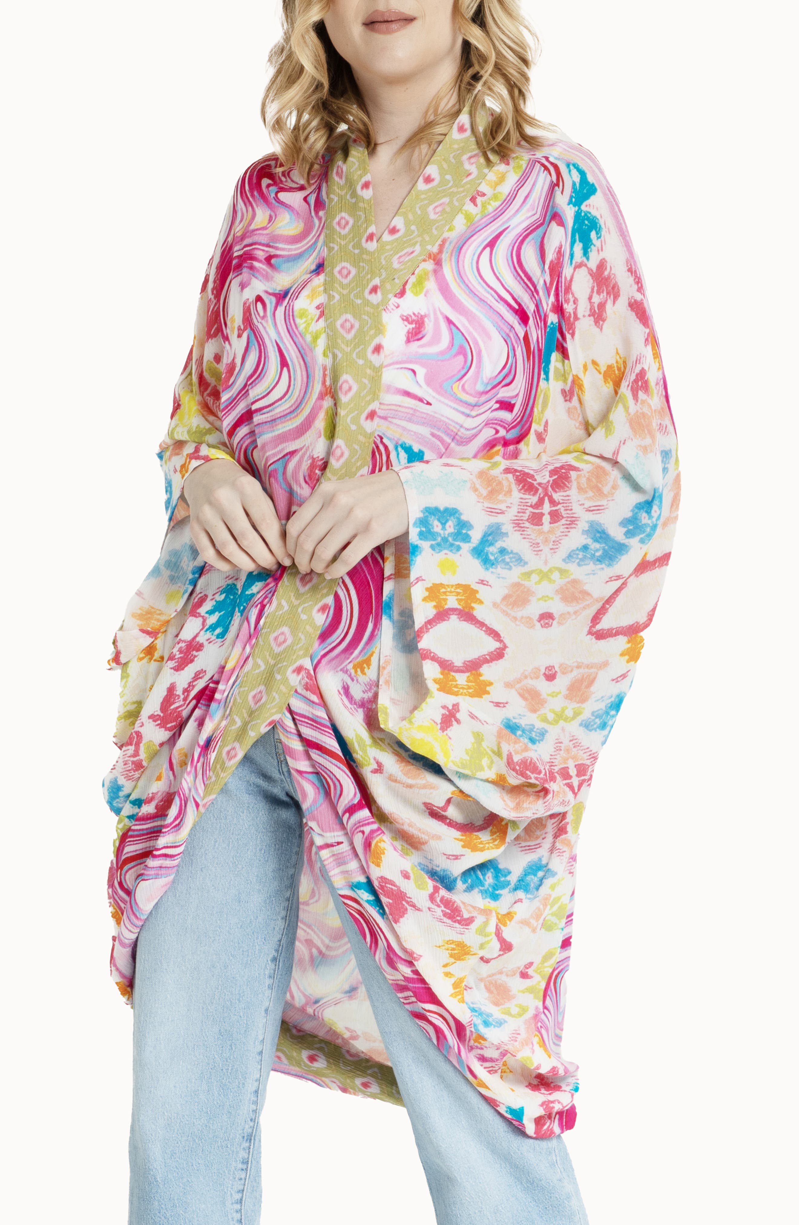 SAACHI Mix Print Ruana