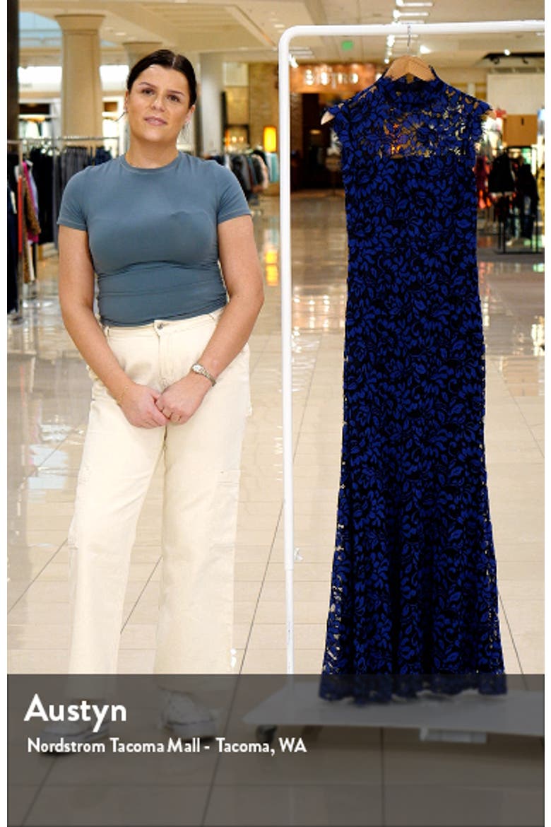 Illusion Mock Neck Open Back Sleeveless Gown video