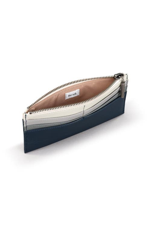 The Sak Neva Large Card Wallet In Indigo Block