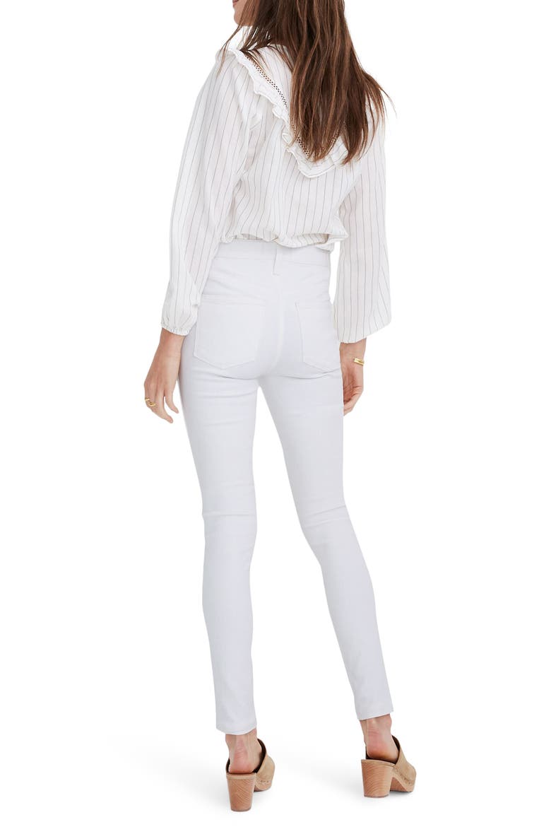 10-Inch High Waist Skinny Jeans, Alternate, color, PURE WHITE