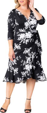 Kiyonna Flirty Flounce Wrap Dress