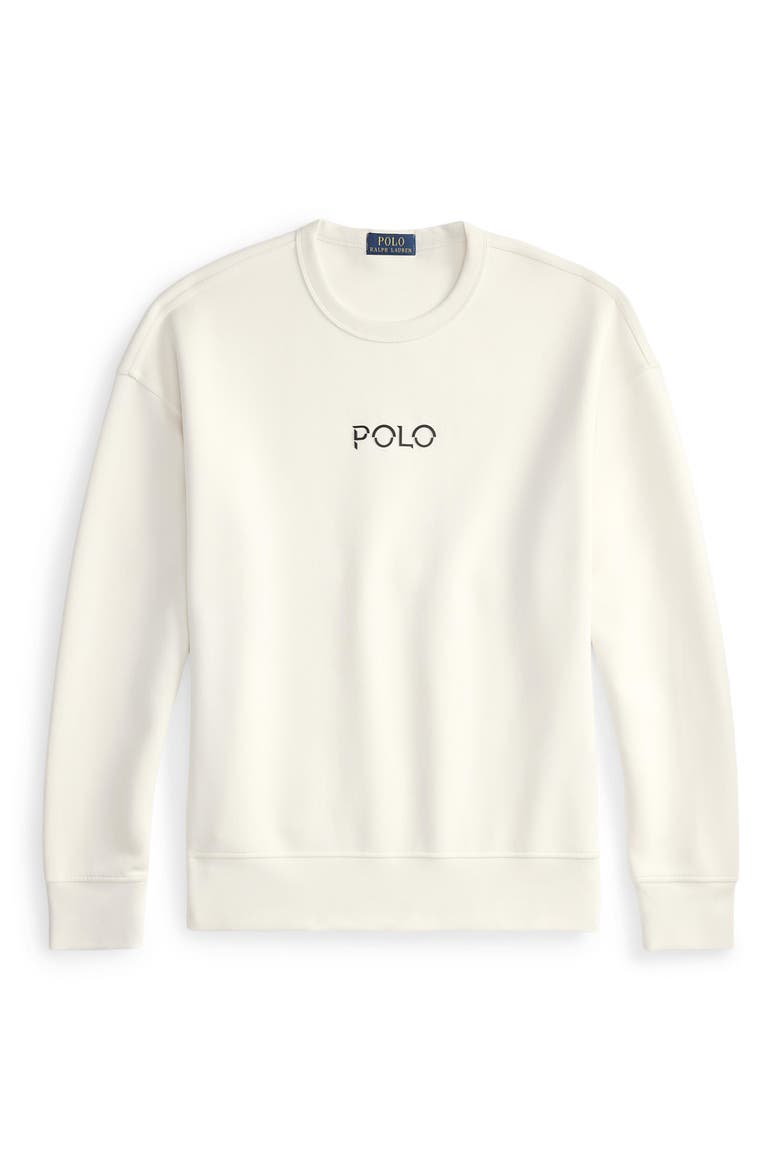 Double Knit Logo Sweatshirt, Alternate, color, DECKWASH WHITE