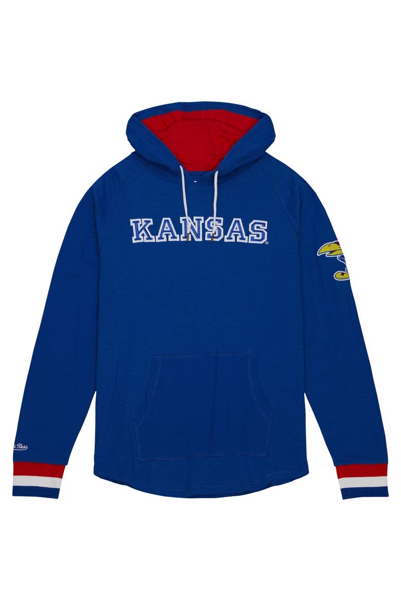 Men's Mitchell & Ness Royal Kansas Jayhawks Legendary Raglan Pullover Hoodie, Alternate, color, Royal