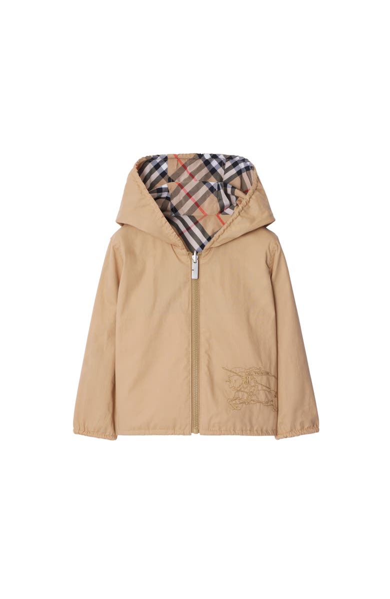 Burberry Reversible Check Cotton Blend Jacket, Alternate, color, Sand