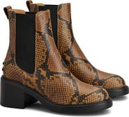 Tod's Snakeskin Embossed Leather Chelsea Boot