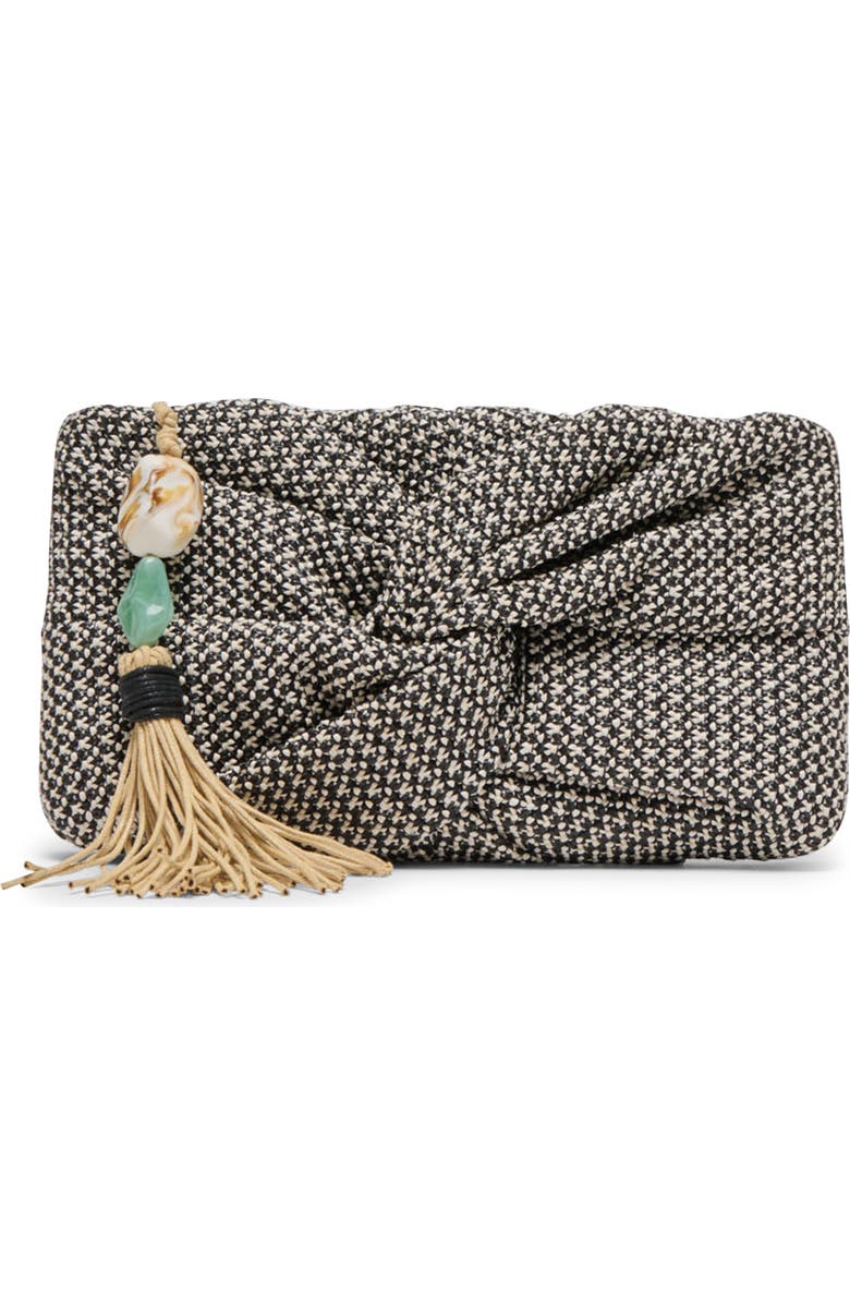 Dolce Vita Elowen Raffia Clutch, Alternate, color, Black