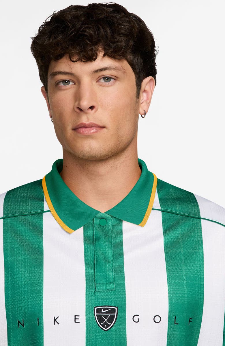 Nike Stripe Short Sleeve Polo, Alternate, color, Malachite/ University Gold