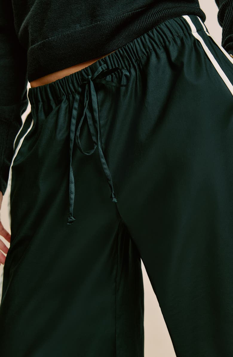 Reformation Julian Stripe Wide Leg Pants, Alternate, color, Forest