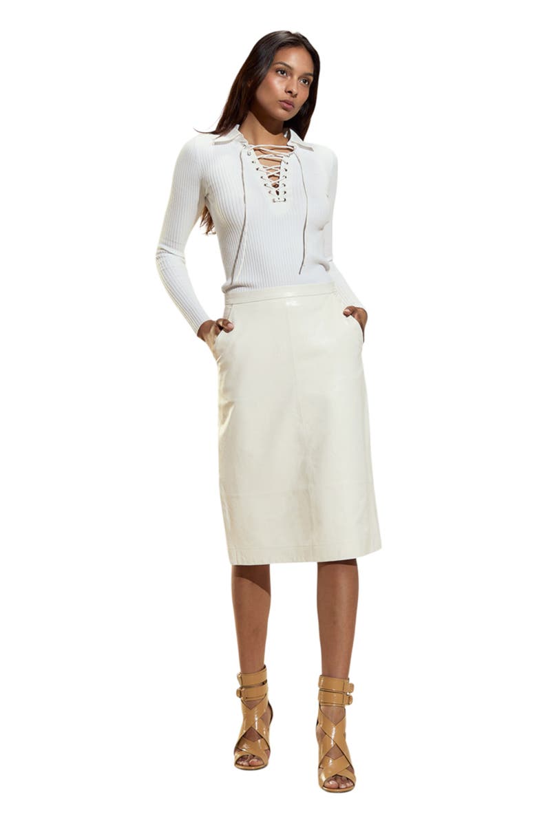 Cynthia Rowley Ues Rib Knit Polo, Main, color, White