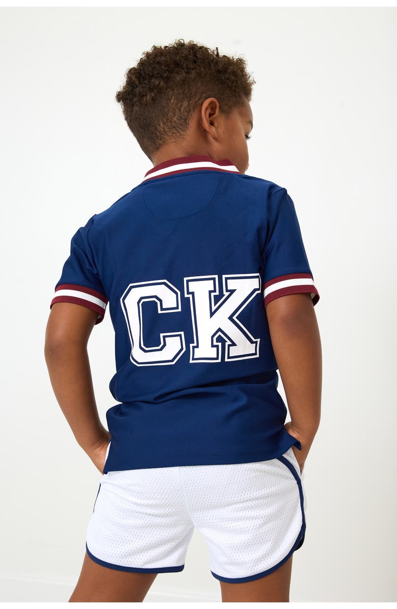 Courtside Kids Boys V Neck Practice Tee, Alternate, color, Navy