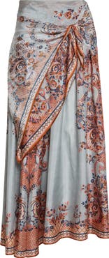 Zimmermann Aster Paisley Scarf Tie Silk Maxi Skirt