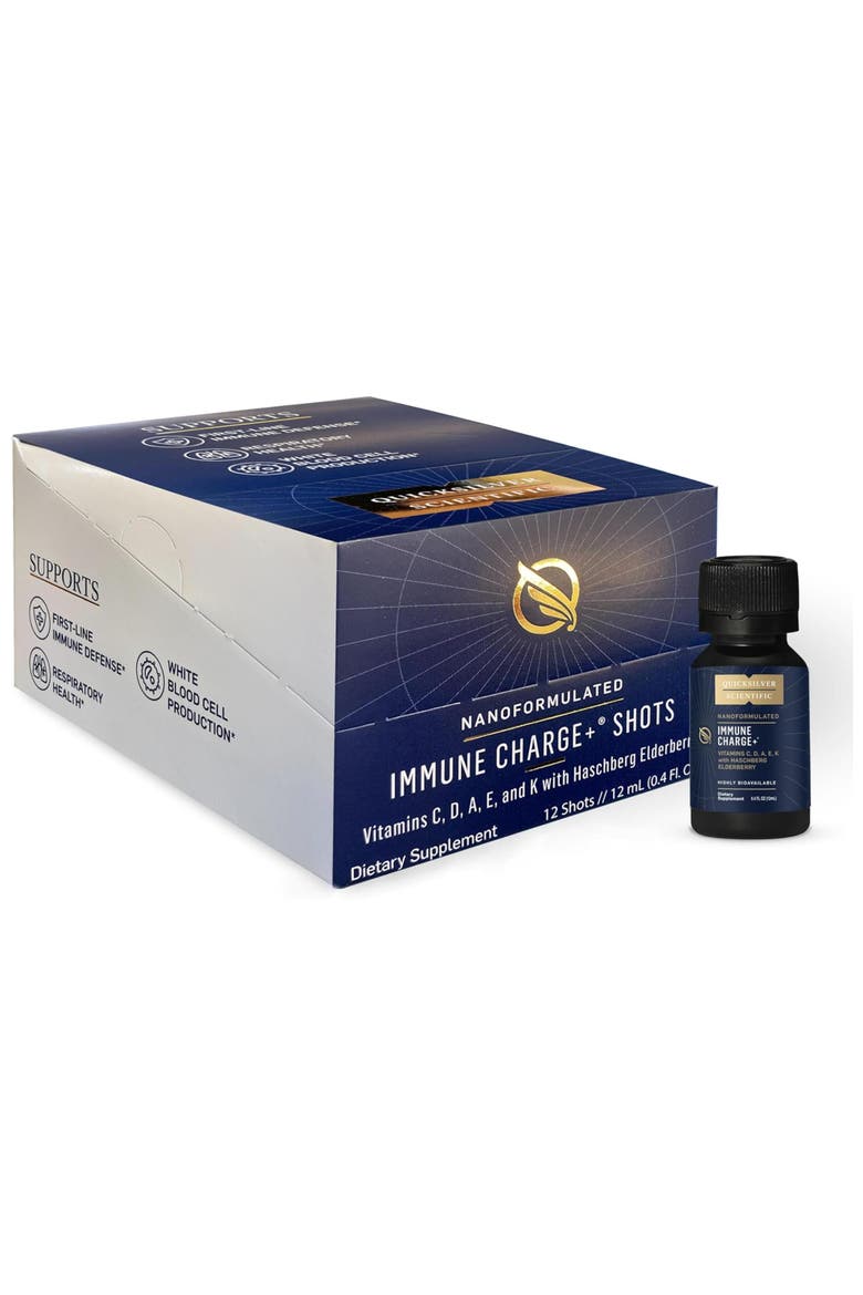 Immune Charge Supplement Portable Wellness Shots with Elderberry Vitamins C A D3 and K2, Main, color, None