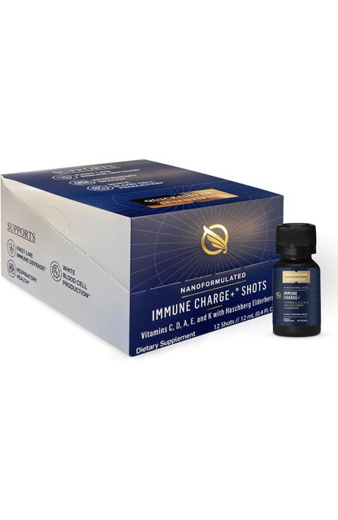 Immune Charge Supplement Portable Wellness Shots with Elderberry Vitamins C A D3 and K2