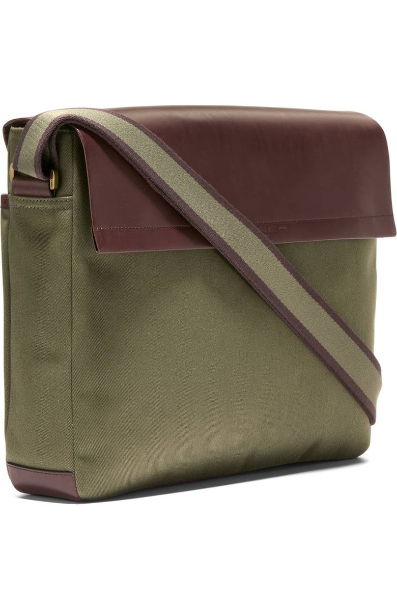 Cole Haan Judson Brushed Twill Messenger Bag, Alternate, color, Olive Green/ Ch Madiera