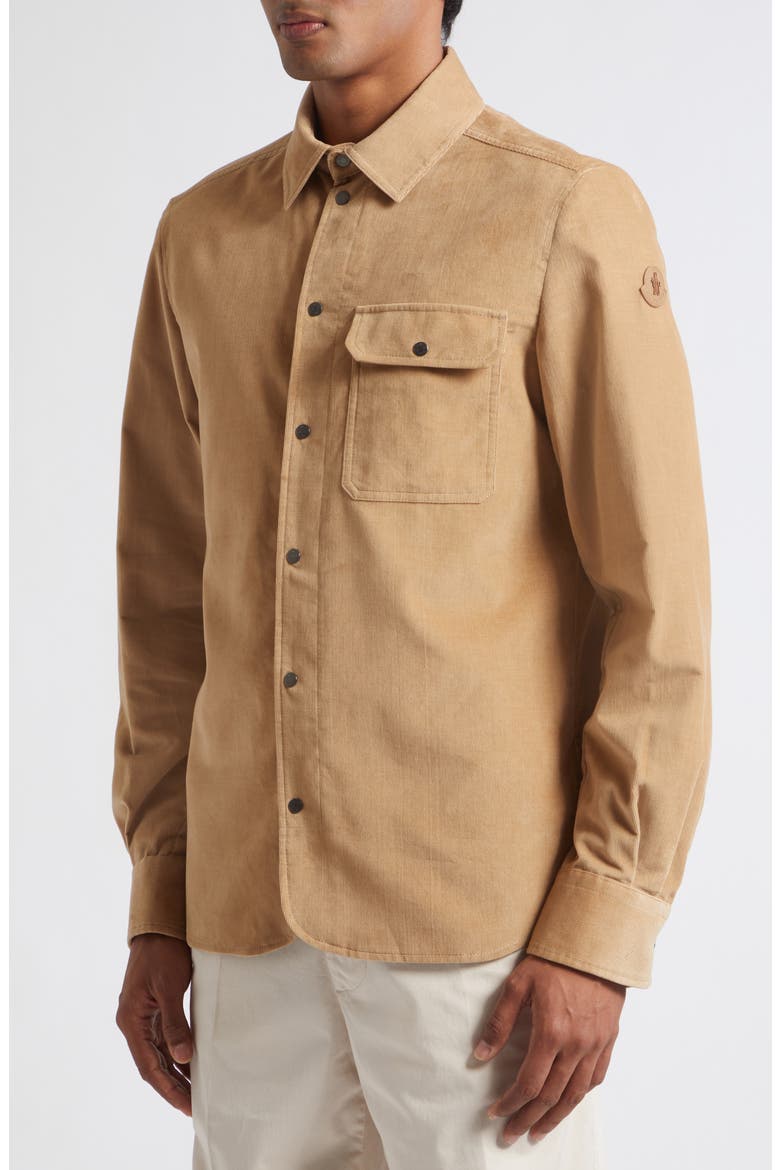 Cotton Corduroy Snap-Up Shirt, Alternate, color, TRAVERTINE