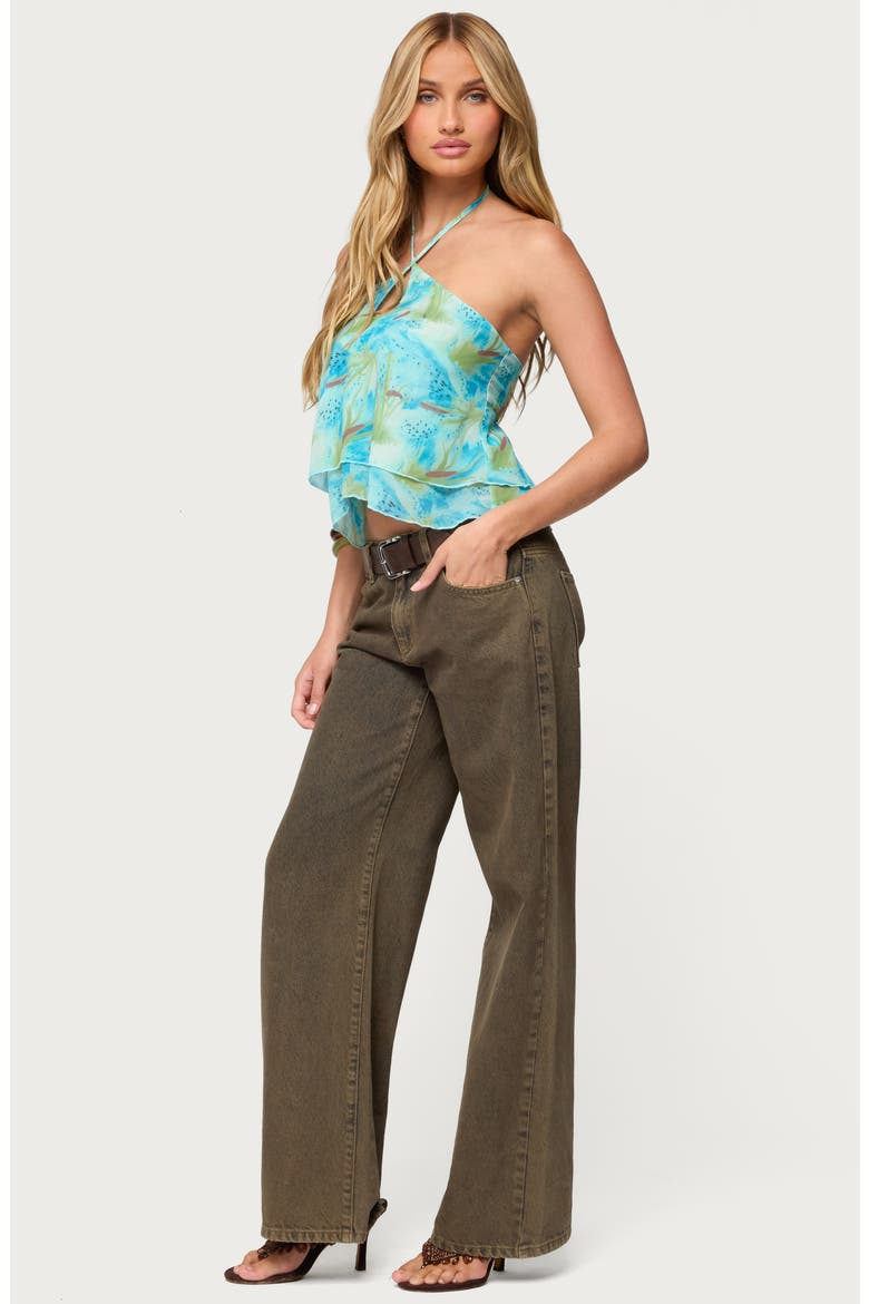 Dragon Lily Tiered Chiffon Halter Top, Alternate, color, BLUE