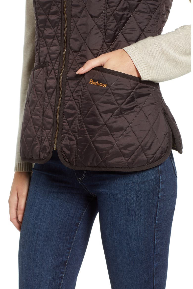 Betty Quilted Fleece Lined Vest, Alternate, color, BROWN