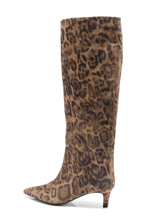 Free People Kiki Kitten Heel Boots Spotted Leopard In Brown