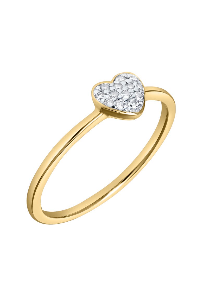 Thea Diamond Pave Heart Ring in 14K Gold - 0.09 ct, Alternate, color, 14K Yellow Gold