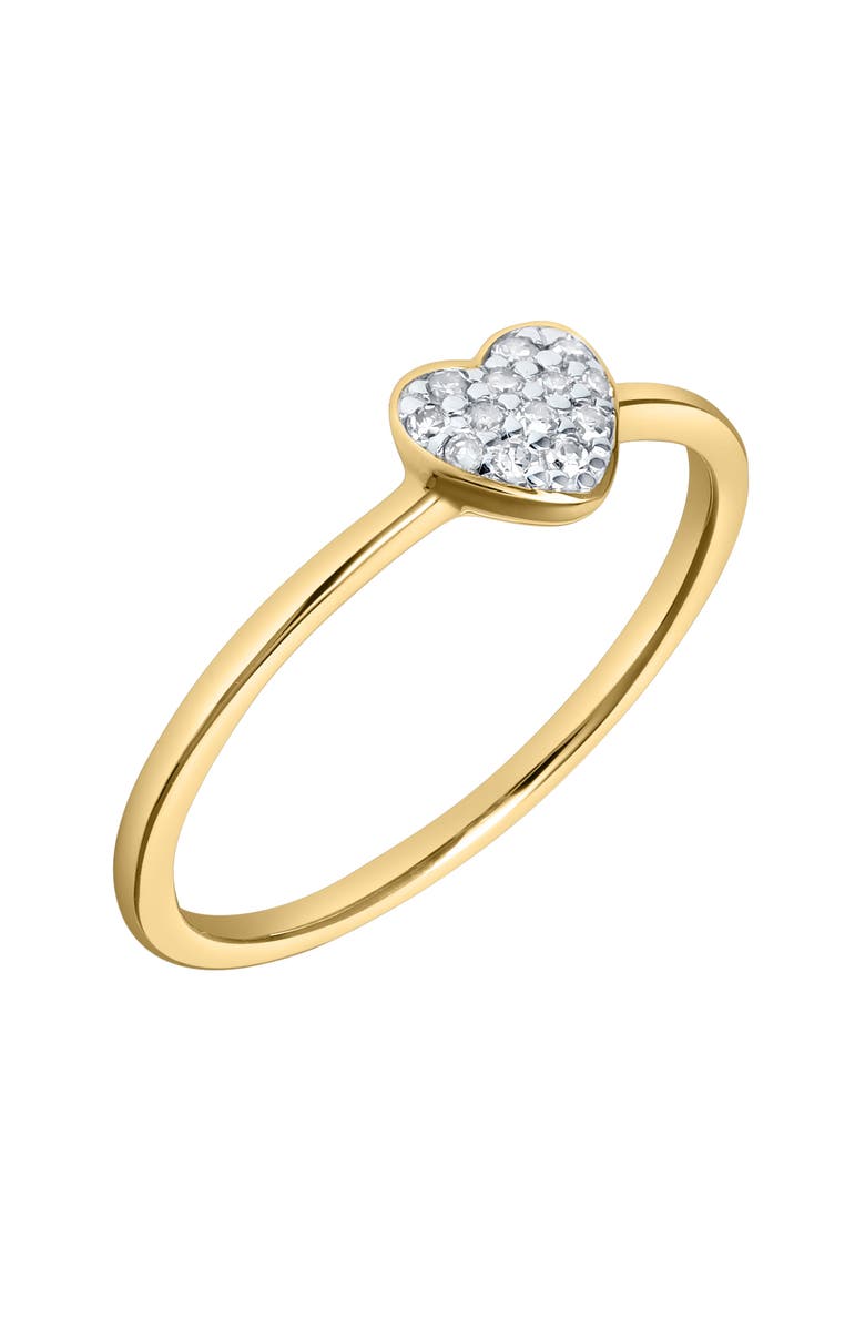 LuvMyJewelry Thea Diamond Pave Heart Ring in 14K Gold - 0.09 ct, Alternate, color, 14K Yellow Gold