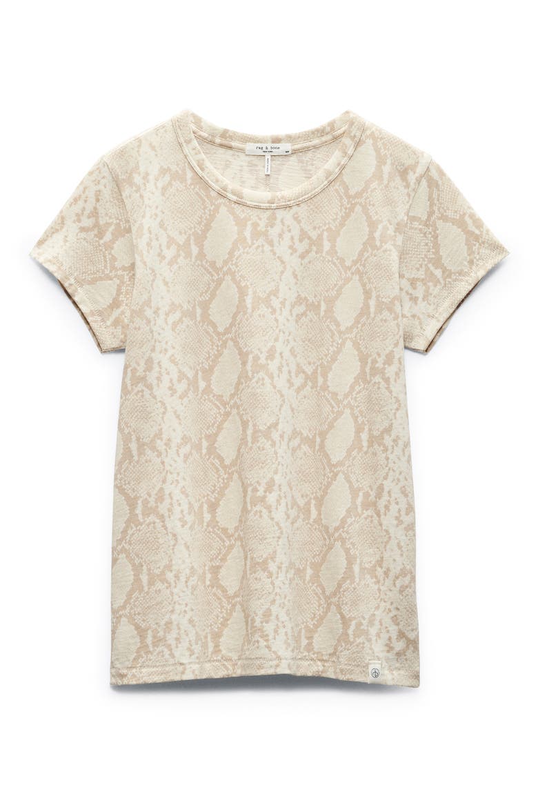 Snakeskin Print Cotton Crewneck T-Shirt, Alternate, color, SNAKE PRINT