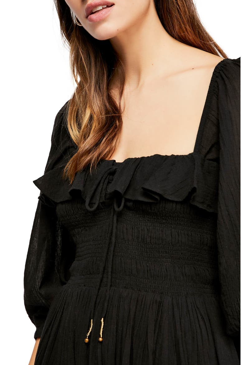 Endless Summer by Free People Ruffle Maxi Dress, Alternate, color, BLACK