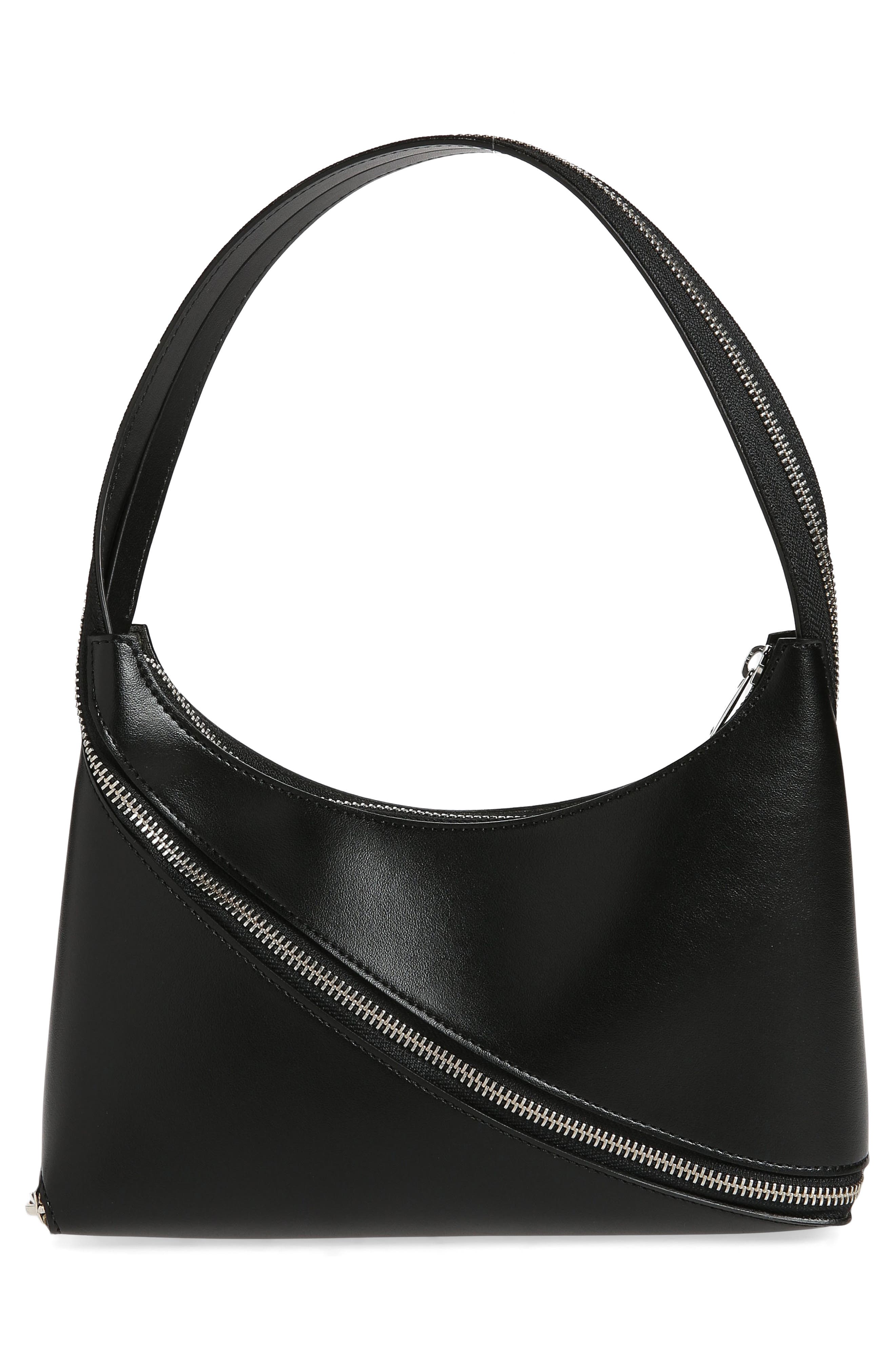 Coperni Swipe Zip Baguette Leather Handbag, Alternate, color, 