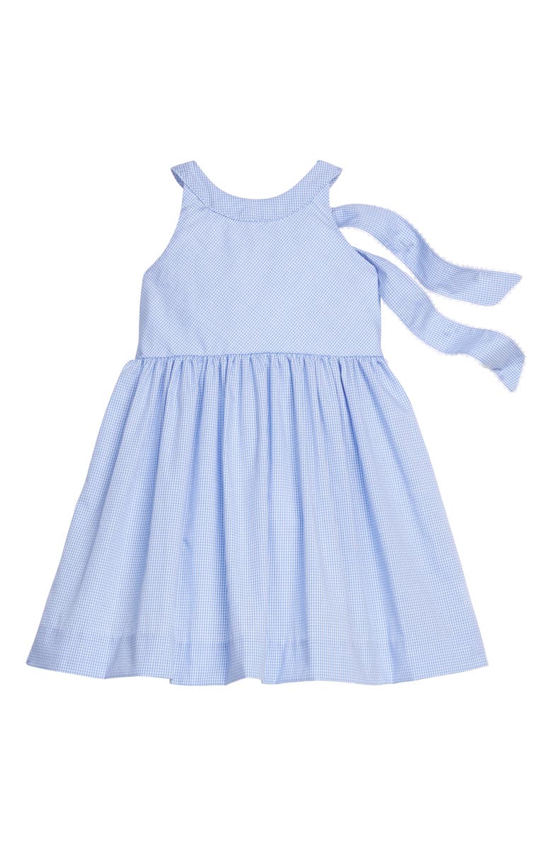 Little English Kids' Bow Back Annie Dress, Main, color, Royal Mini Gingham