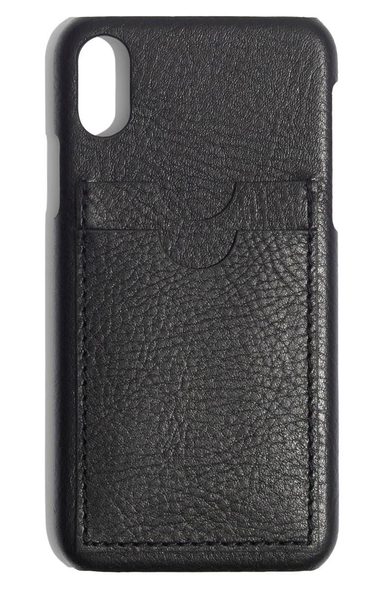Madewell Card Slot Leather iPhone X/Xs Case, Main, color,