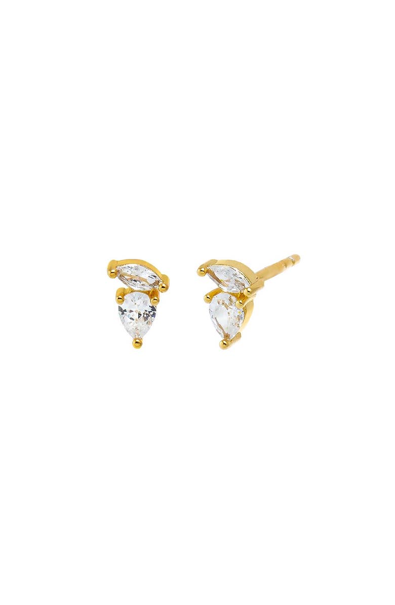 BY ADINA EDEN CZ Marquise X Pear Stud Earring, Main, color, Gold