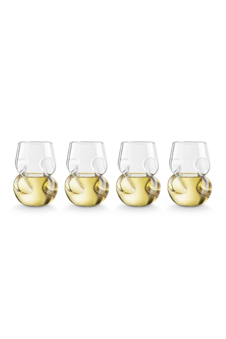 Conundrum White Wine Glasses, Set of 4, Alternate, color, Clear